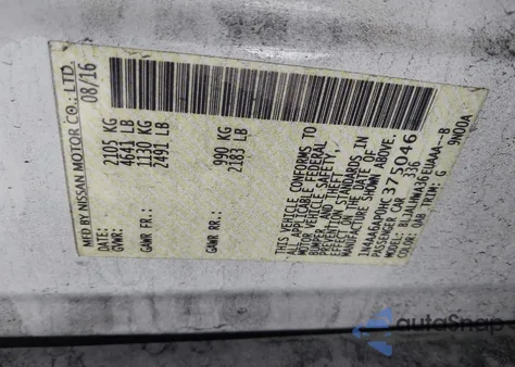 2017 Nissan Maxima 3.5 Platinum z USA, uszkodzony, nr VIN 1N4AA6AP0HC375046